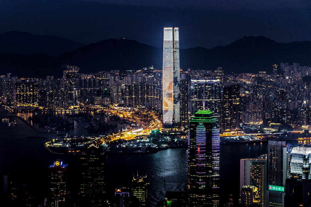 White and Gray High Rise Building at Night